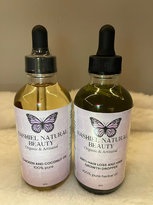 chicken fat, coconut and medicinal herb dropper